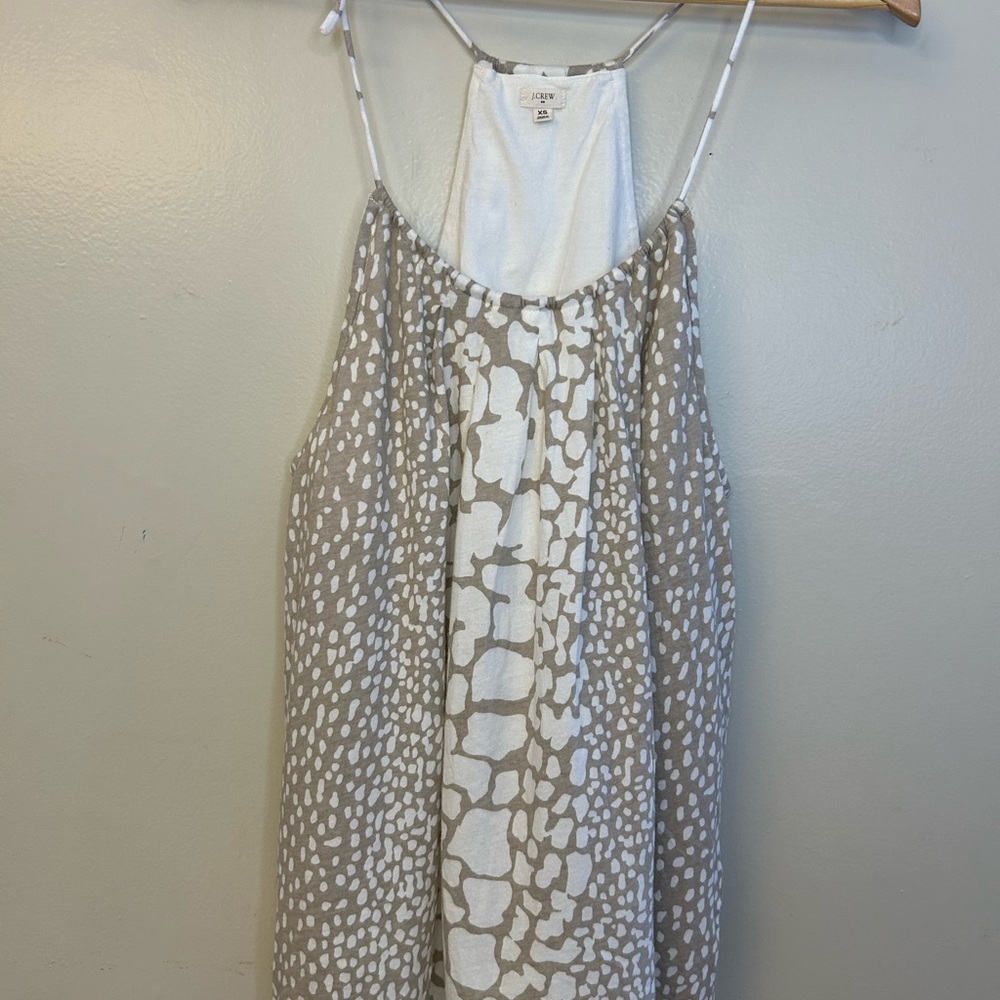 J. Crew White and Tan Tank Top